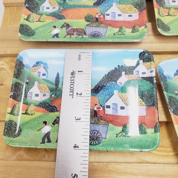 4 Mebel Vintage Mini Italy Naive Painting Tray - Picture 8 of 10